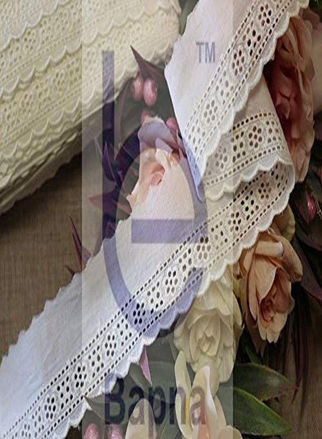 Bapna 5 Yard Embroidery Cotton Lace Ribbon for Decor Baby Dress Skirts Dress Bags Decoration Border,White - Image 5